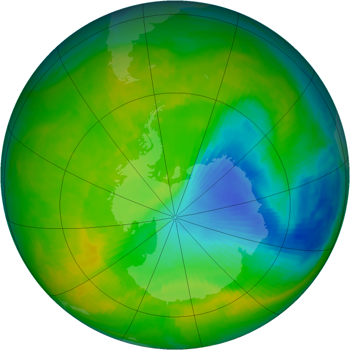 Antarctic ozone map for 18 November 2000